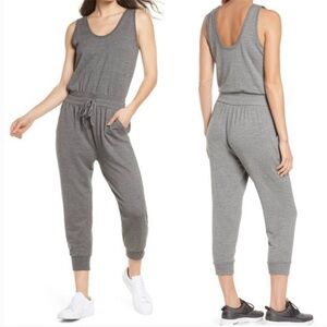 🩶 Zella One-Piece Cotton-Blend, Drawstring, Tank Top, Cropped Jumpsuit/Jogger